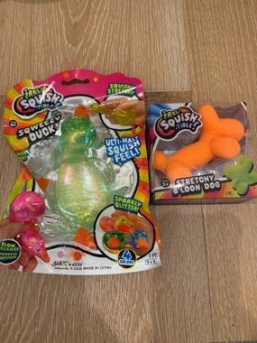Sparkly Green Squeezy Duck and B’Loon Dog Squishy Bundle